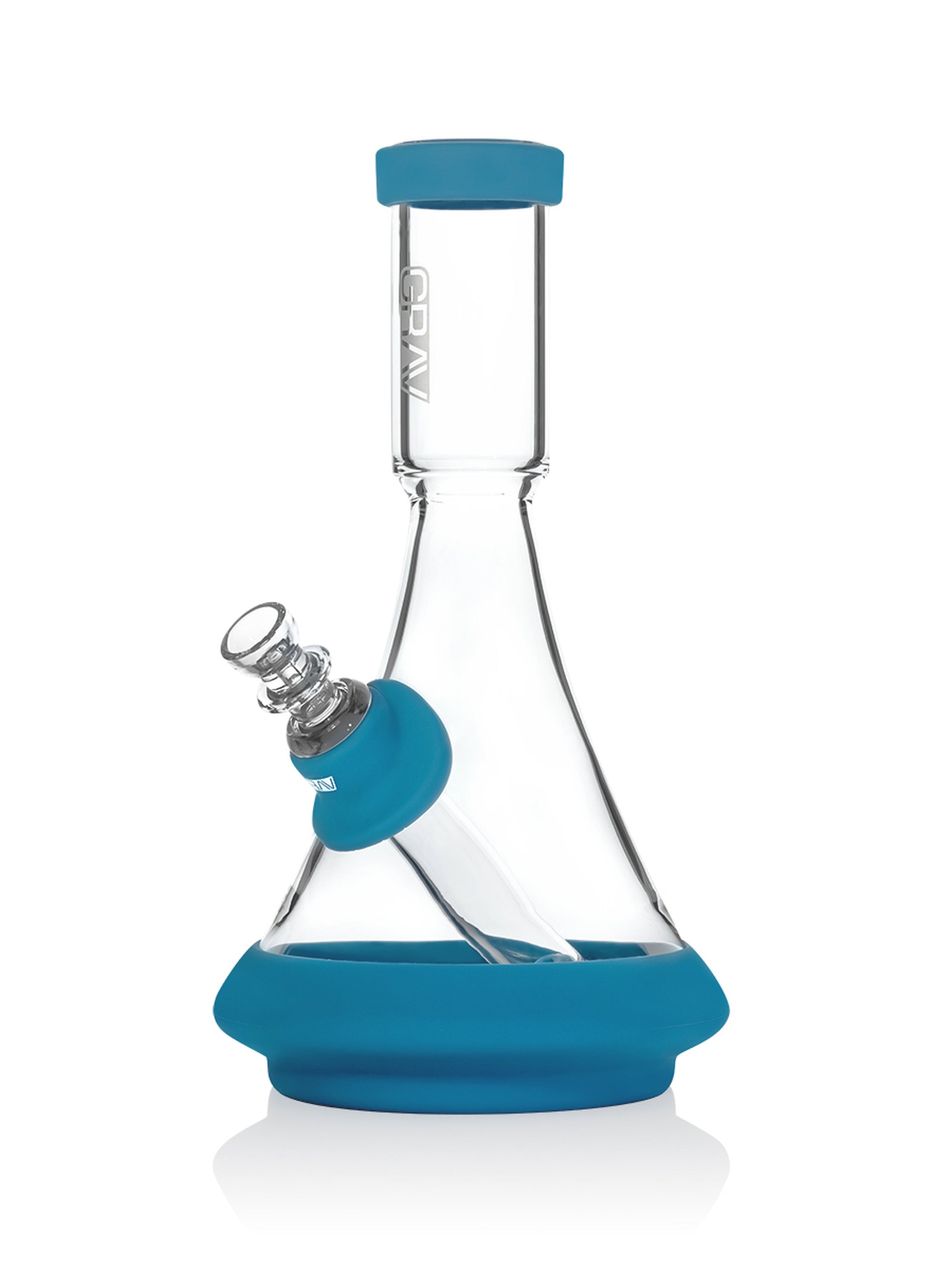 Black GRAV Deco Beaker bong made of durable silicone, featuring a classic beaker shape and sturdy design for smooth use.