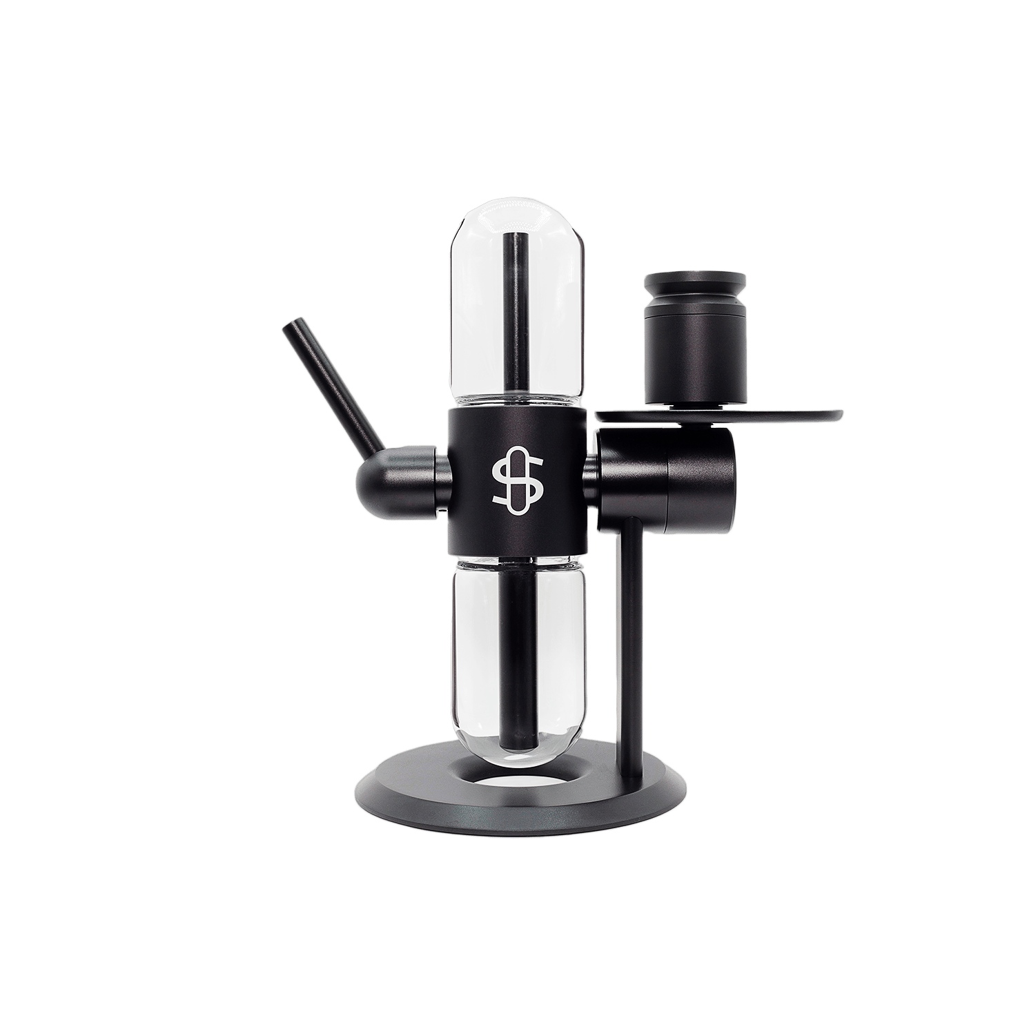 Stündenglass Kompact Gravity Infuser hookah with sleek design and glass components, showcasing its innovative infuser and modern style.