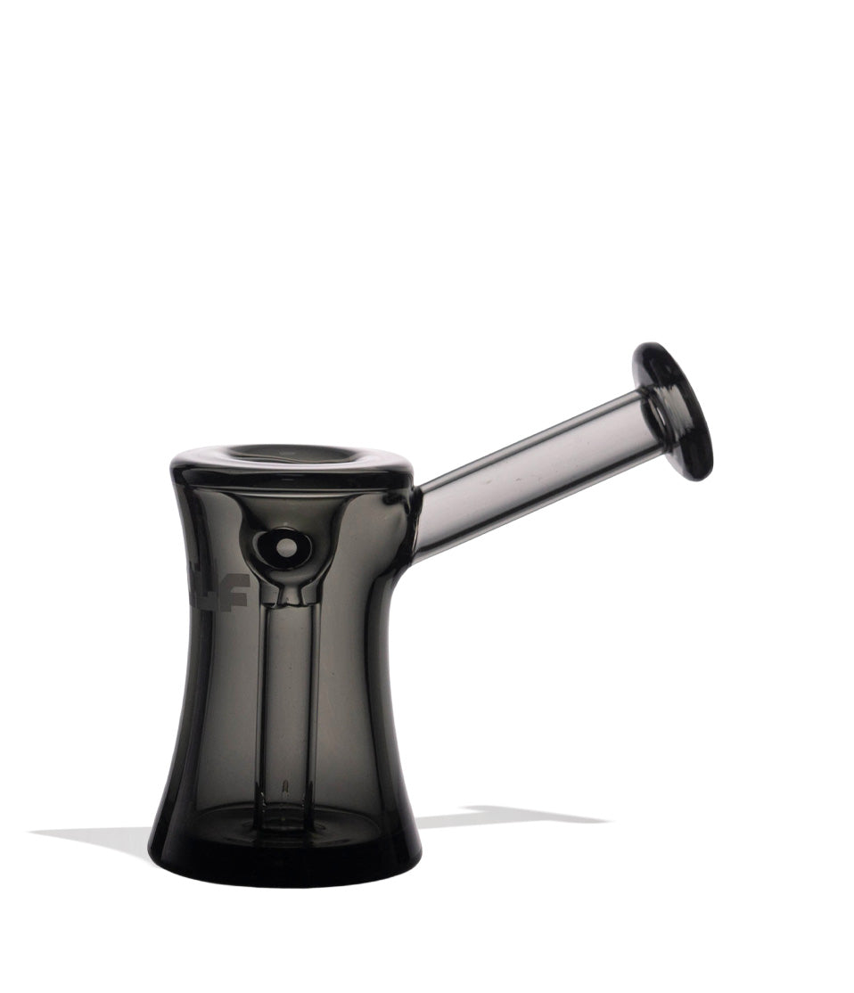 Wulf Mods Rook Bubbler in blue, showcasing its clear glass design and sturdy base for smooth smoking experiences.