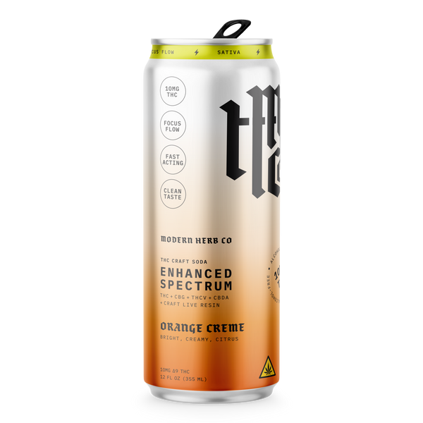 Enhanced Spectrum THC Craft Soda: Orange Creme (Sativa) 12oz - 4pk