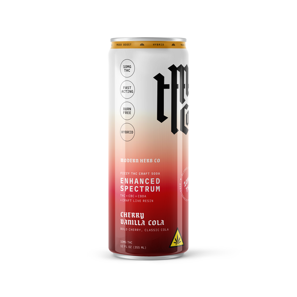 Enhanced Spectrum THC Craft Soda: Cherry Vanilla Cola (Hybrid) 12oz - 4pk