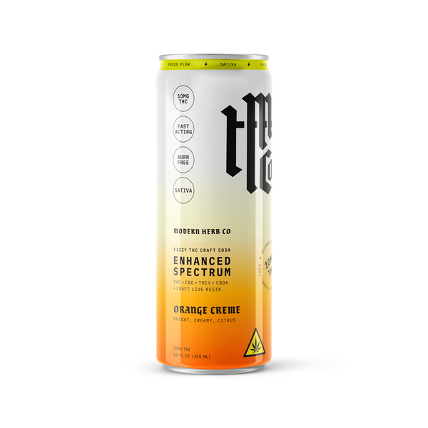 Enhanced Spectrum THC Craft Soda: Orange Creme (Sativa) 12oz - 4pk