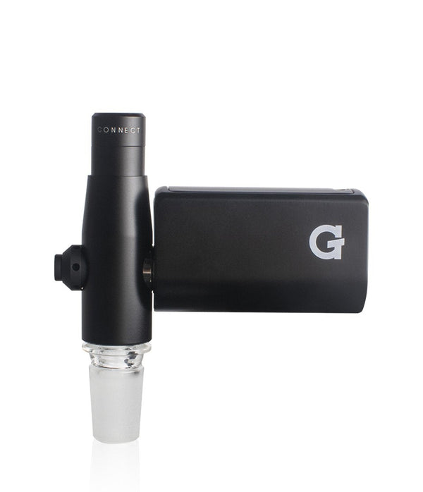 G Pen Connect vaporizer device with sleek design and connected glass attachment for vaping concentrates.