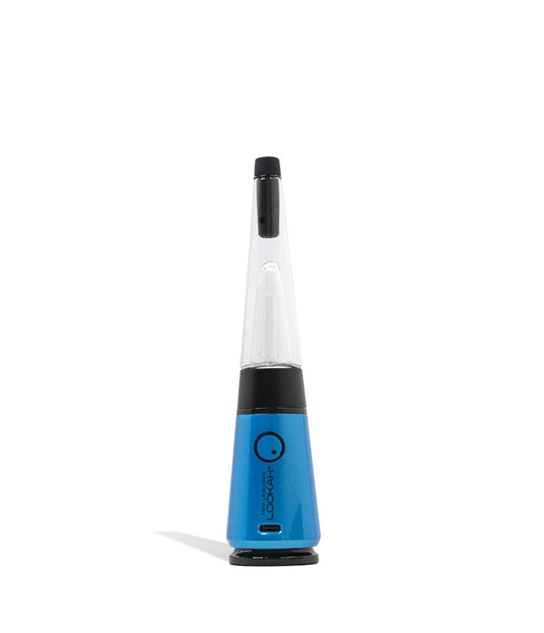 Lookah Unicorn Mini electric dab rig with glass water chamber and quartz nail, compact and portable for vaping concentrates.