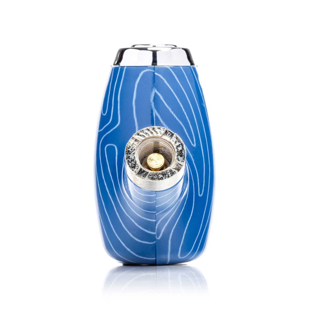 Blue Hemper Pipe Vape Battery for vaporizers shown from the front on a white background.