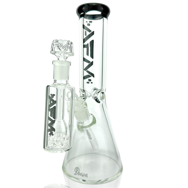 12" AFM Glass Candy Cane 9mm Glass Beaker Bong Set