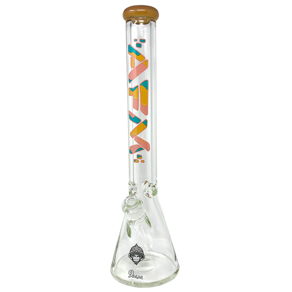 AFM Smoke 18-inch beaker bong with 9mm glass thickness in buttercream ice cream color, featuring a beaker shape and sturdy design.