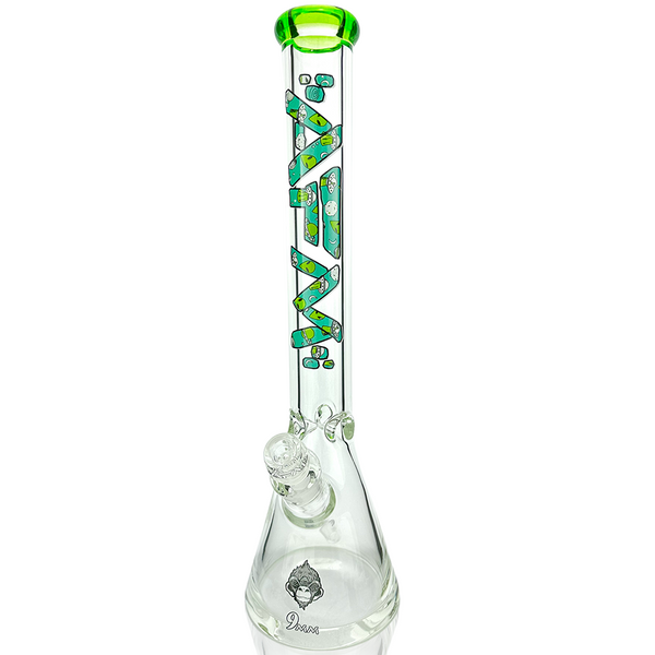 18" AFM Glass Green Alien 9mm Beaker Bong