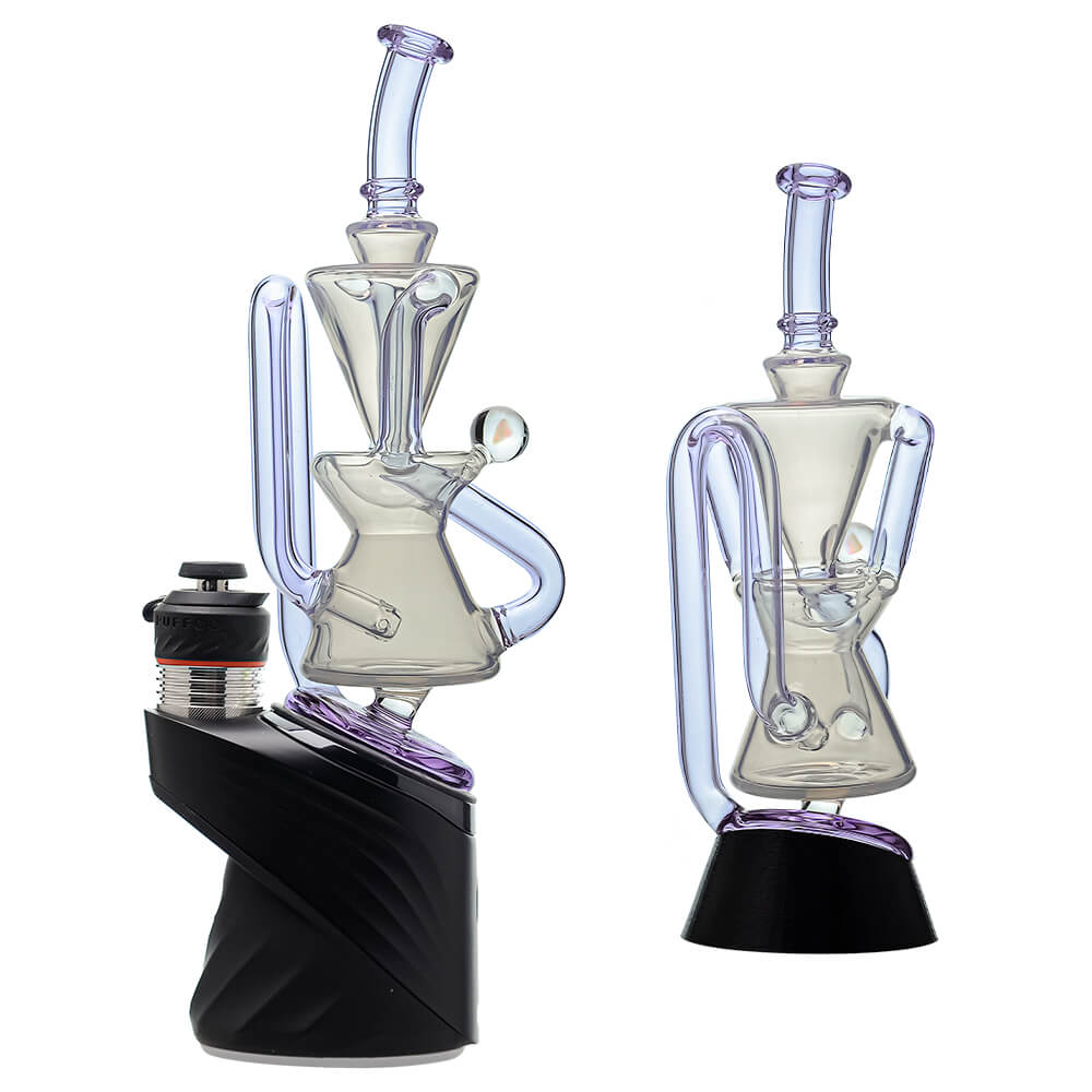 Opal White Klein Recycler W/ Amazing Tornado for Puffco Peak OG & Pro | Calibear