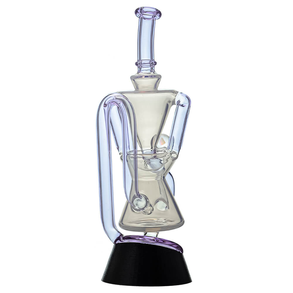 Opal White Klein Recycler W/ Amazing Tornado for Puffco Peak OG & Pro | Calibear