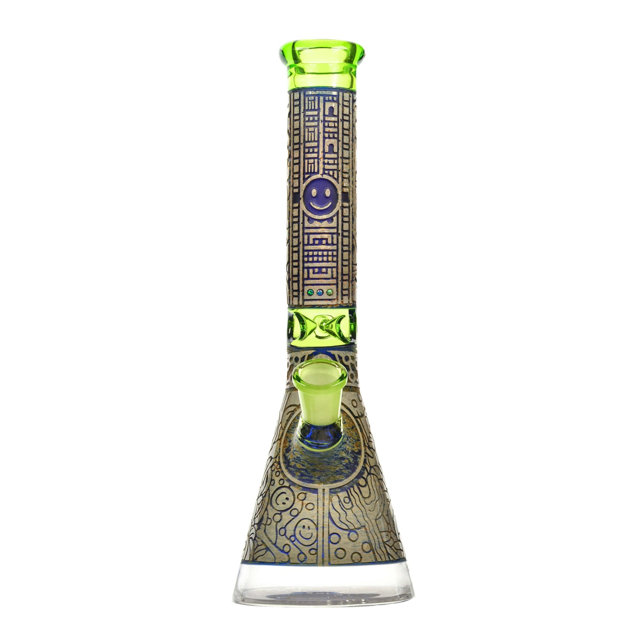 Calibear 12" Sandblasted Glass Beaker Art Bong | Limited Edition Northstar Glass