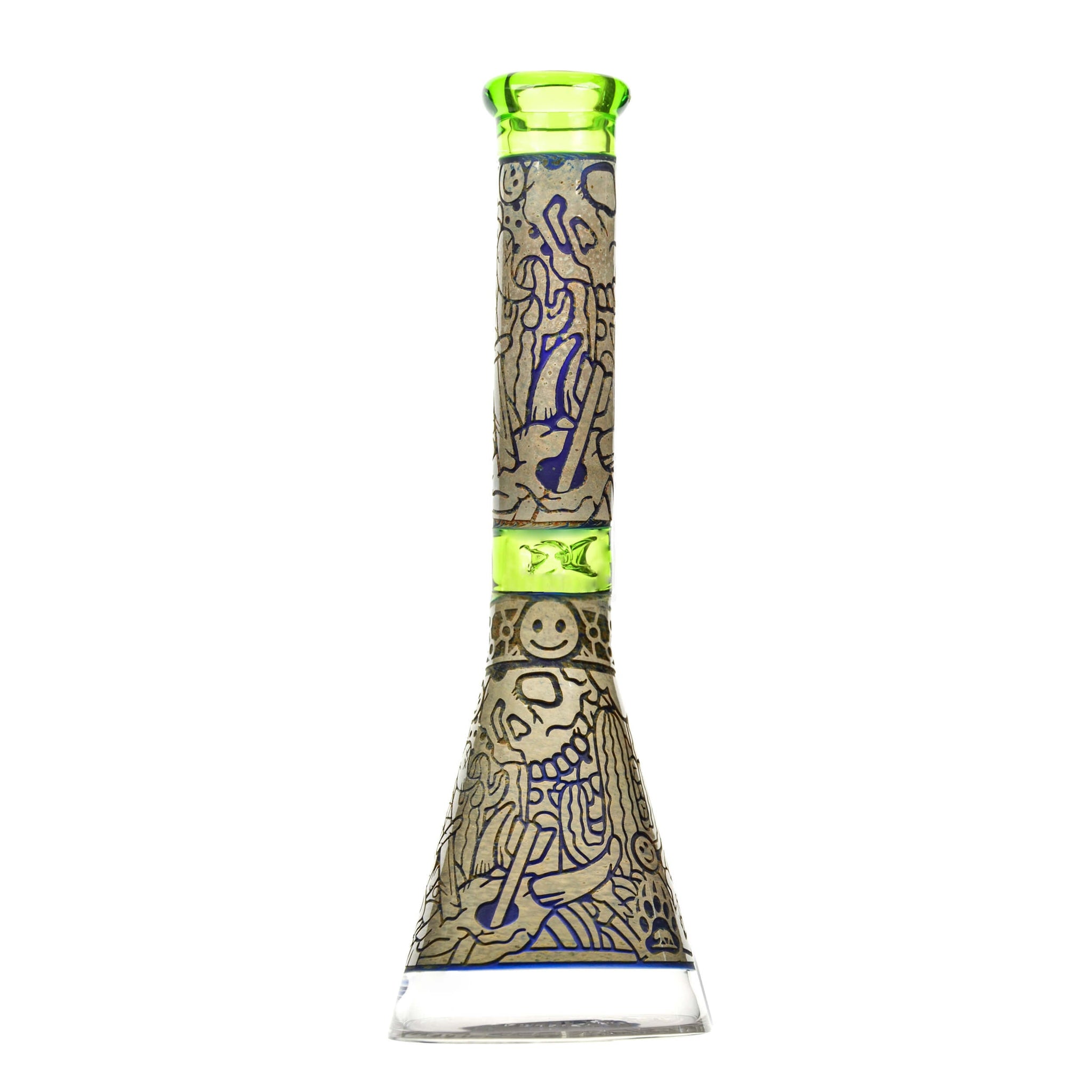 Calibear 12" Sandblasted Glass Beaker Art Bong | Limited Edition Northstar Glass