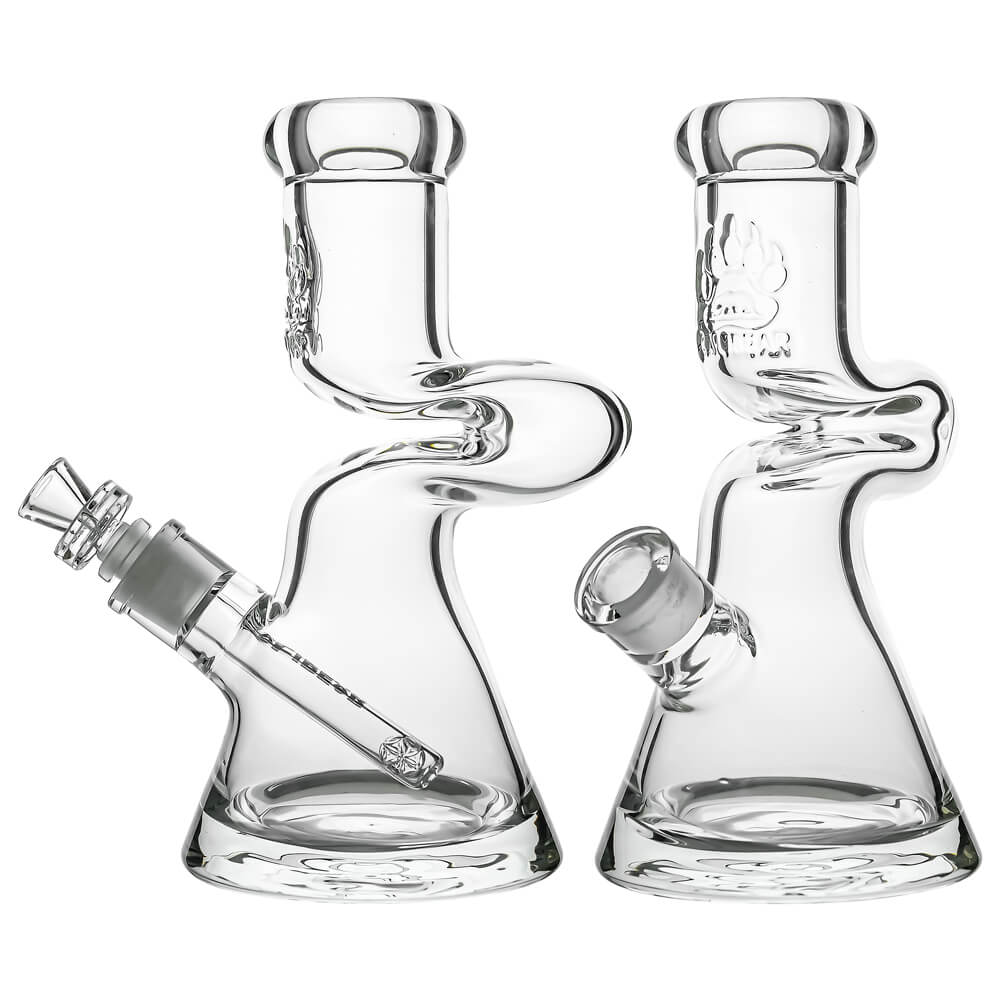 Calibear 9mm Zong Bong Beaker Glass Water Pipe | Heavy Duty Z-Curve Bong