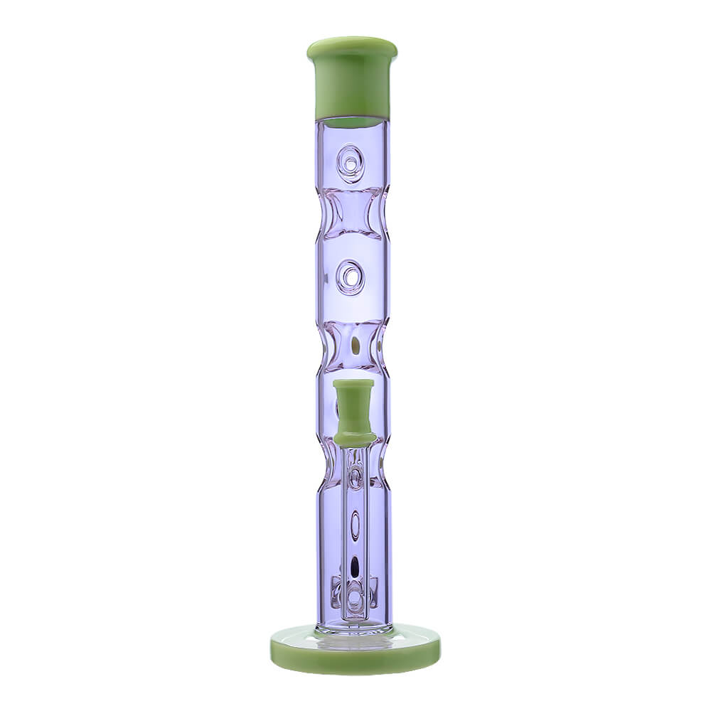 Calibear Colored Holed Straight Tube Water Pipe | Honeycomb Perc Bong