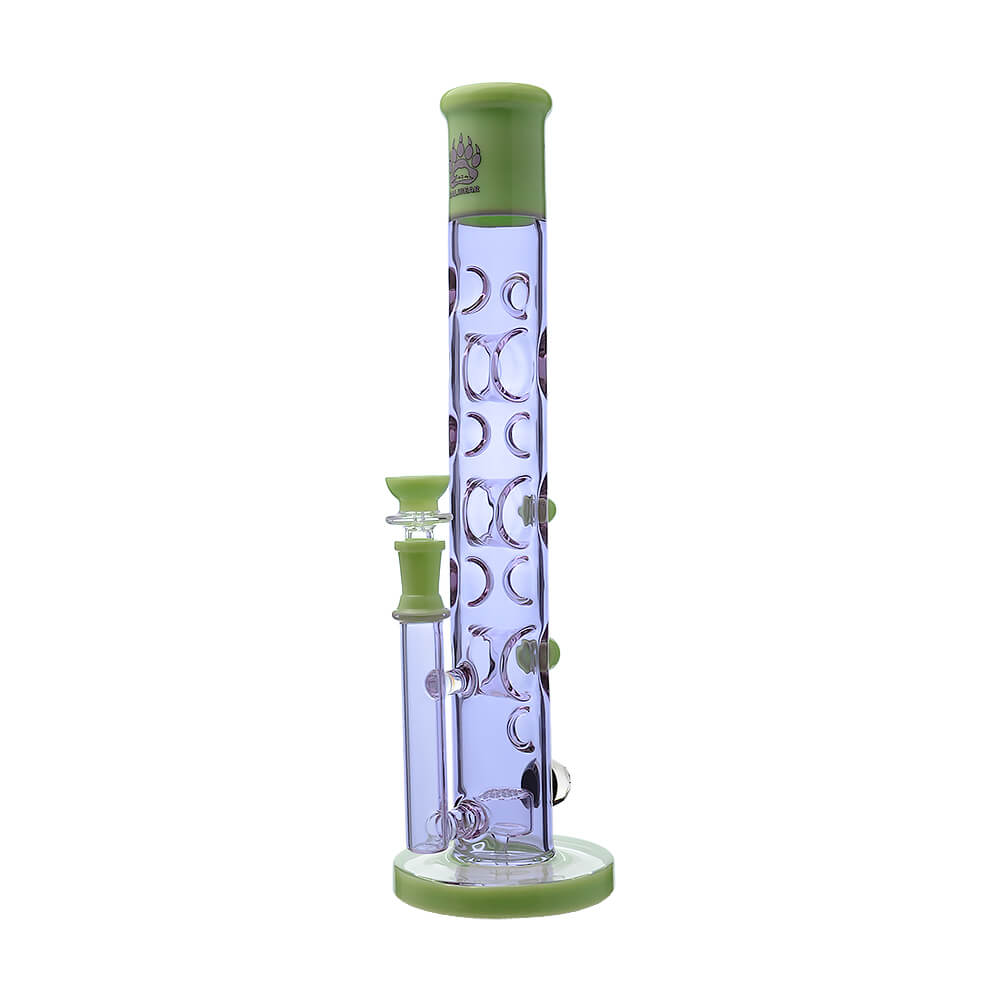 Calibear Colored Holed Straight Tube Water Pipe | Honeycomb Perc Bong