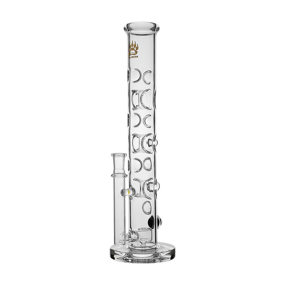 Calibear Colored Holed Straight Tube Water Pipe | Honeycomb Perc Bong