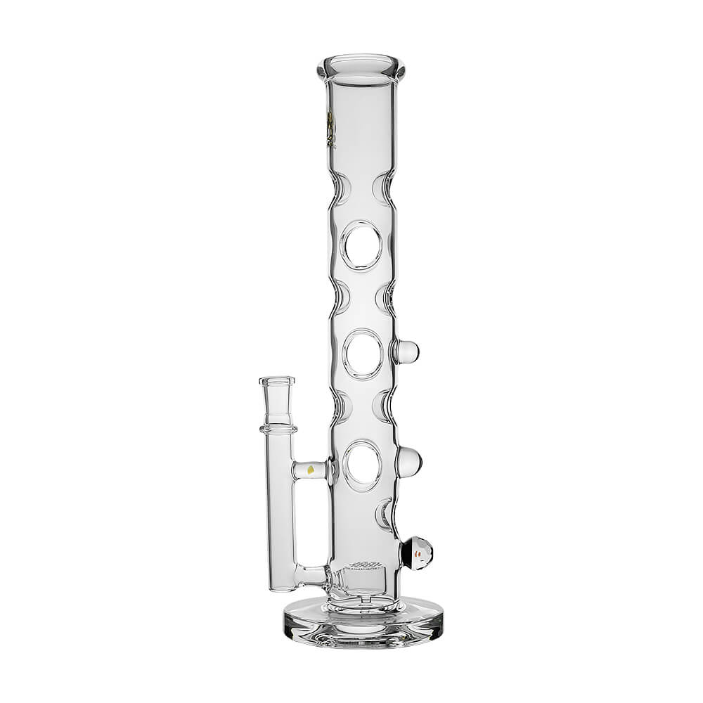 Calibear Colored Holed Straight Tube Water Pipe | Honeycomb Perc Bong