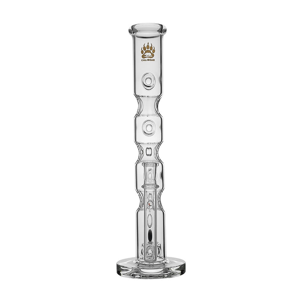 Calibear Colored Holed Straight Tube Water Pipe | Honeycomb Perc Bong