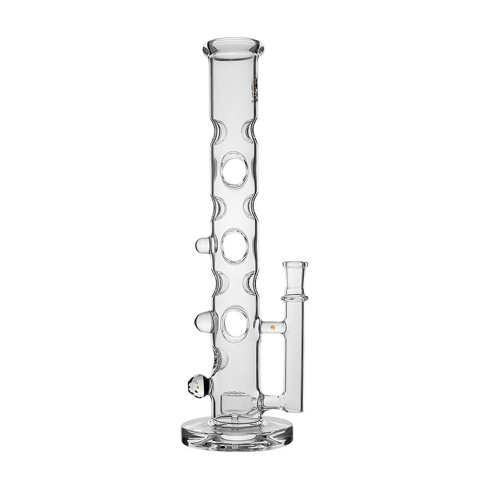 Calibear Colored Holed Straight Tube Water Pipe | Honeycomb Perc Bong