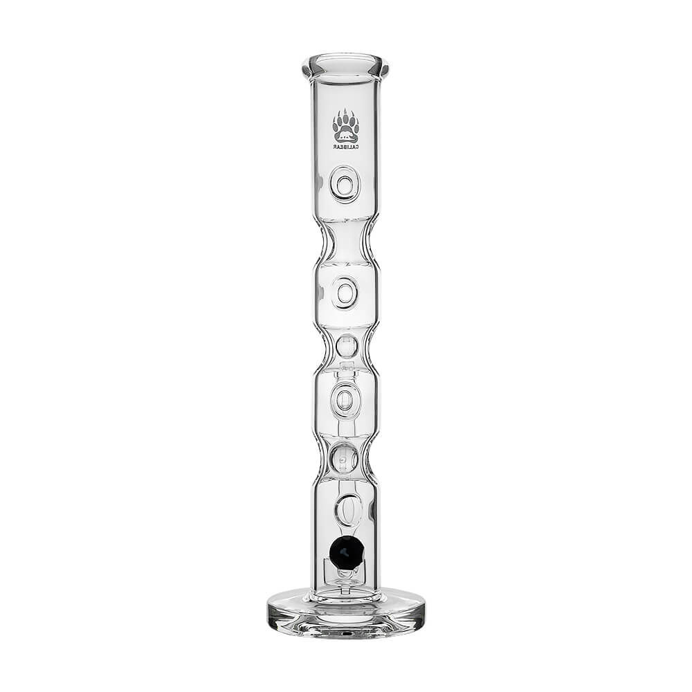 Calibear Colored Holed Straight Tube Water Pipe | Honeycomb Perc Bong