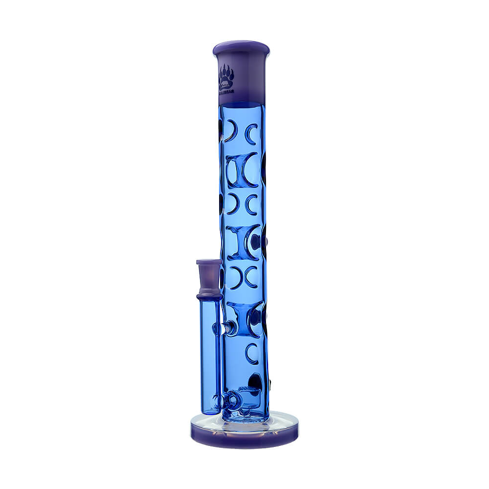 Calibear Colored Holed Straight Tube Water Pipe | Honeycomb Perc Bong