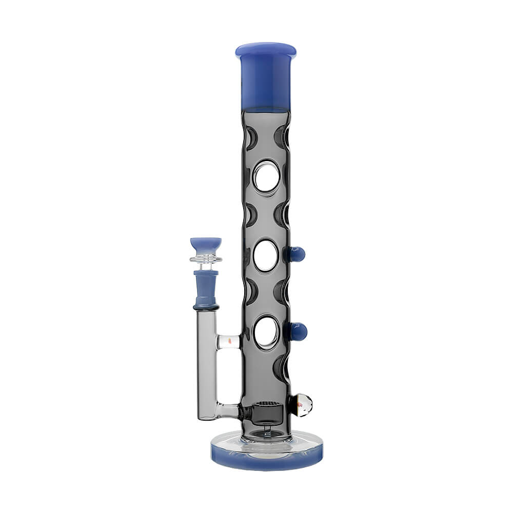 Calibear Colored Holed Straight Tube Water Pipe | Honeycomb Perc Bong