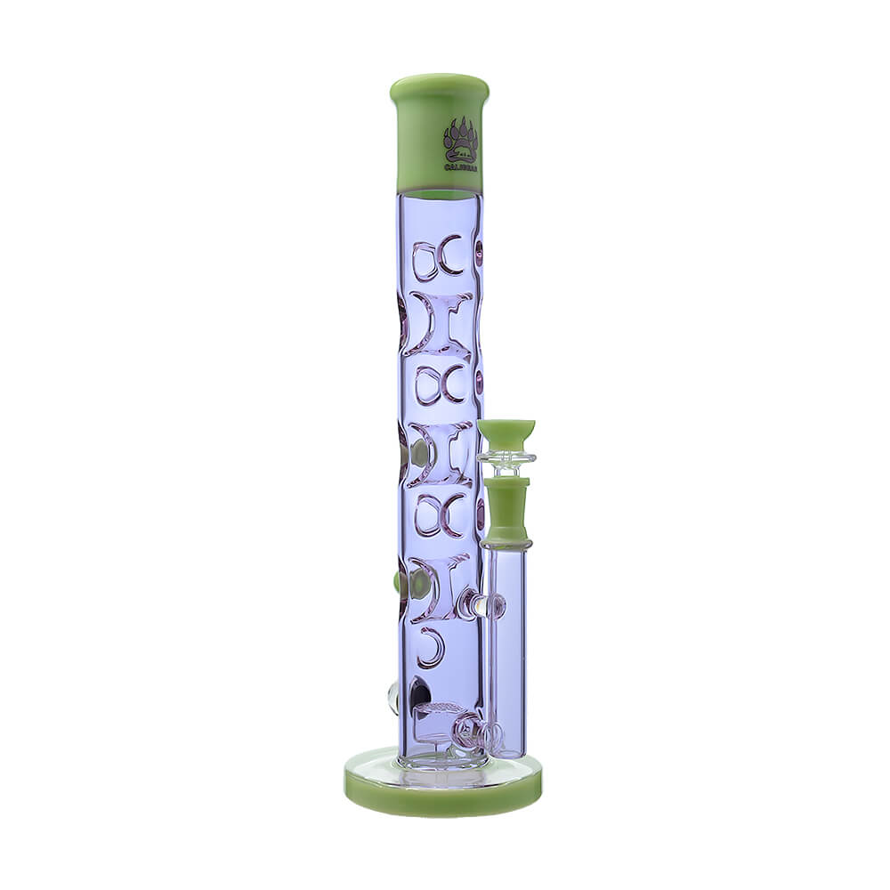 Calibear Colored Holed Straight Tube Water Pipe | Honeycomb Perc Bong
