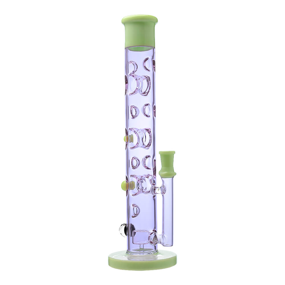 Calibear Colored Holed Straight Tube Water Pipe | Honeycomb Perc Bong