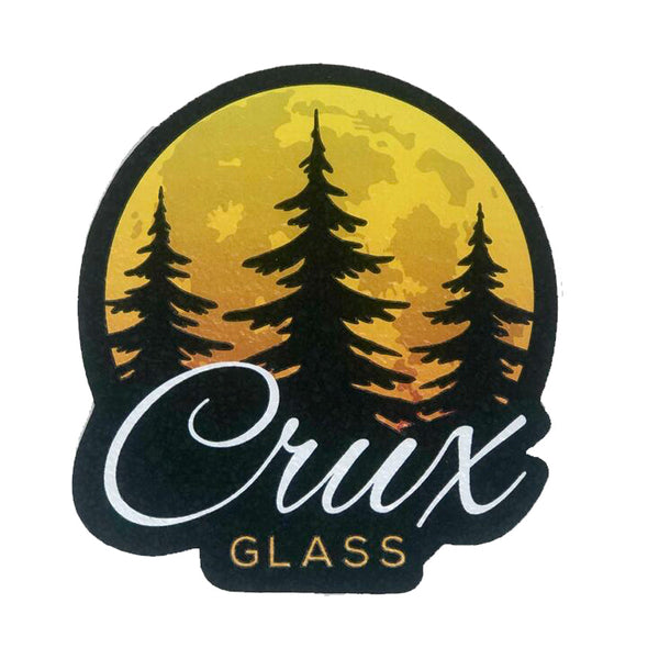 Mood Mats Crux Glass coaster featuring a stylish tree design, perfect for protecting surfaces with modern glass style.