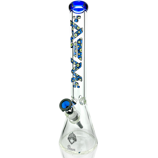 18" AFM Glass Evil Eye Clear Glass Beaker Bong Bundle