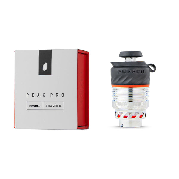 Puffco Peak Pro 3D XL Chamber Atomizer for vaporizer accessories, featuring a sleek metallic design and detailed ceramic chamber.