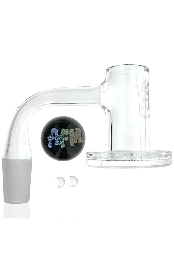 AFM Fireworks Quartz Dab Banger Set, 20mm Flat-Top Premium Quartz Nail Kit with Grid Bottom & Pearls