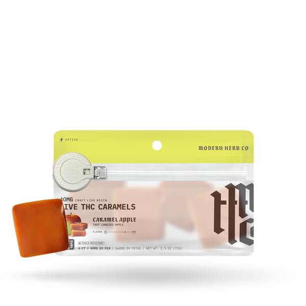 Live THC Caramel: Caramel Apple (Sativa), 4ct