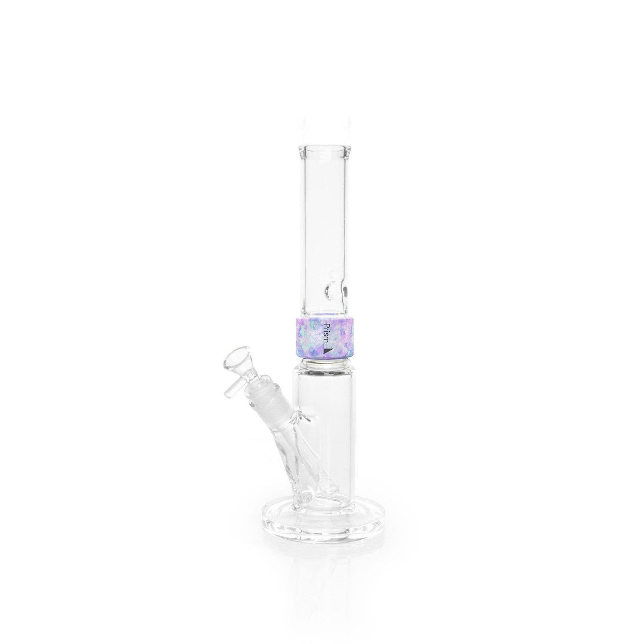 Prism Prism Halo Standard Straight Tube with tie-dye design, showcasing a sleek glass smoking pipe with a straight shape.