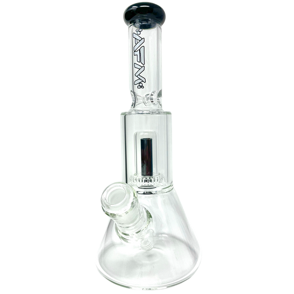 12-inch AFM Smoke glass UFO chamber beaker bong with clear glass construction and rounded base for smooth smoking experience