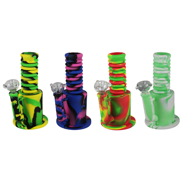 Silicone extendable bong by Gift Guru, 9 to 16 inches tall, flexible and durable for smooth smoking experiences.