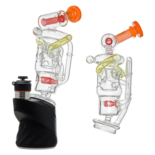Premium Swiss Straight Fab Recycler Glass Attachment w/ Encased Opal for Puffco Peak OG & Pro | Calibear