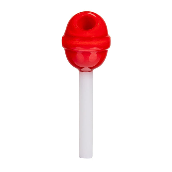 Red BigFUN! Glass Pipe with a smooth, rounded bowl and clear design, ideal for smoking enjoyment.