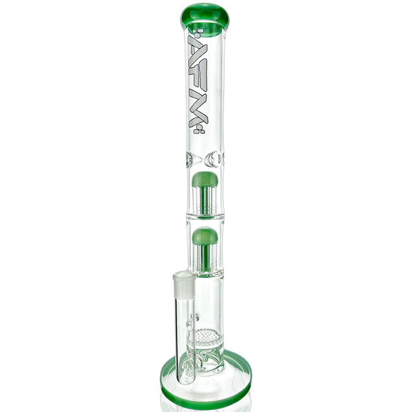 18" AFM Ripper Double Arm Perc 7mm Glass Straight Tube Bong