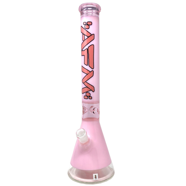 18" AFM Pulsar Pink Glass Beaker Bong