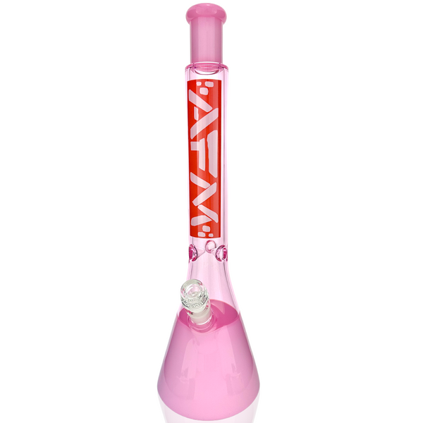 18" AFM Red Label Quasar Color Glass Beaker Bong Pink