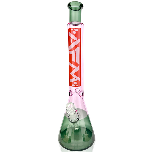 18" AFM Red Label Quasar Glass Beaker Bong – Smokey/ Ivory