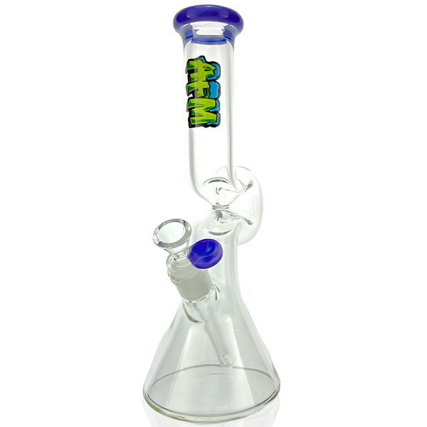12" AFM Hunchback Colored Lip Glass Beaker Bong