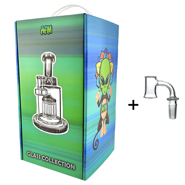 7" AFM Eight Arm Perc Tank Glass Dab Rig + Banger Boxed Set