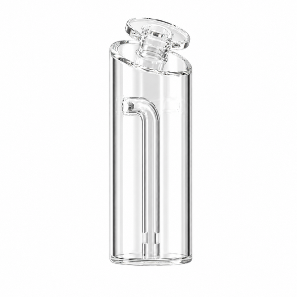 White Dr. Dabber Switch GO replacement glass attachment for vaporizer, clear glass piece for easy use and cleaning