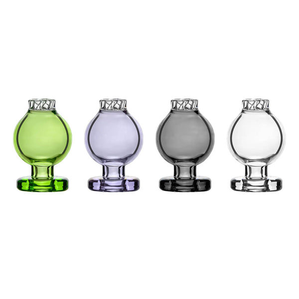 Calibear spinning vortex carb cap for Puffco, Carta, Switch 2, and Switch Go, clear glass with vortex design for optimal vaporization