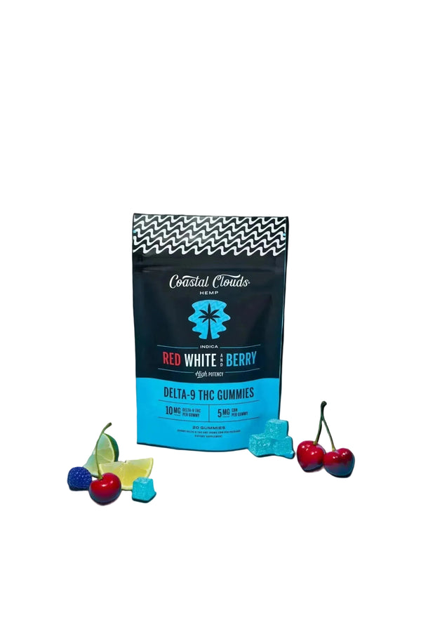 Coastal Clouds Red, White & Berry flavored vape pods from East Atlanta Village Smoke, Vape, and CBD, 20-pack.