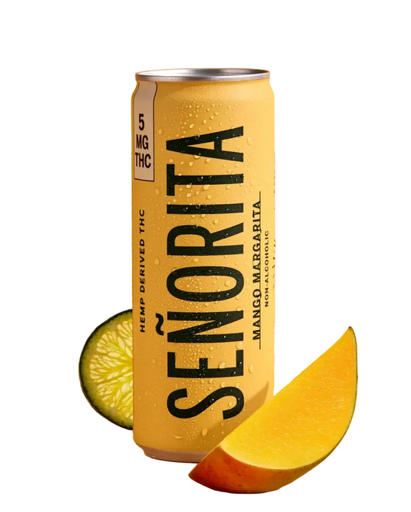 EAV Smoke & Vape Senorita THC Mango Margarita drink in a clear bottle with label, ready to enjoy.