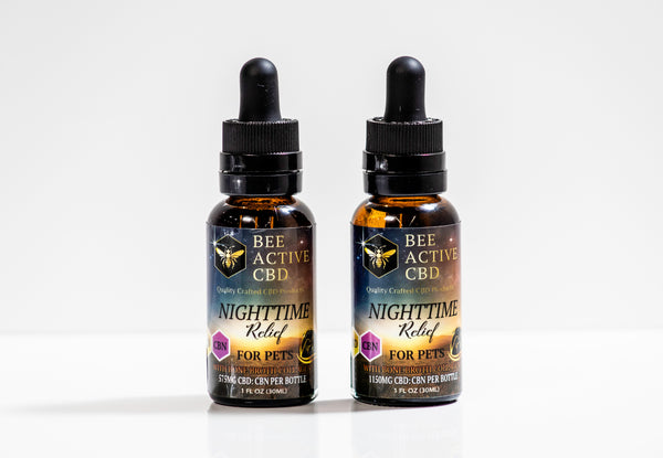 Bee Active Nighttime Relief Pet Tincture - CBD + CBN - Bone Broth
