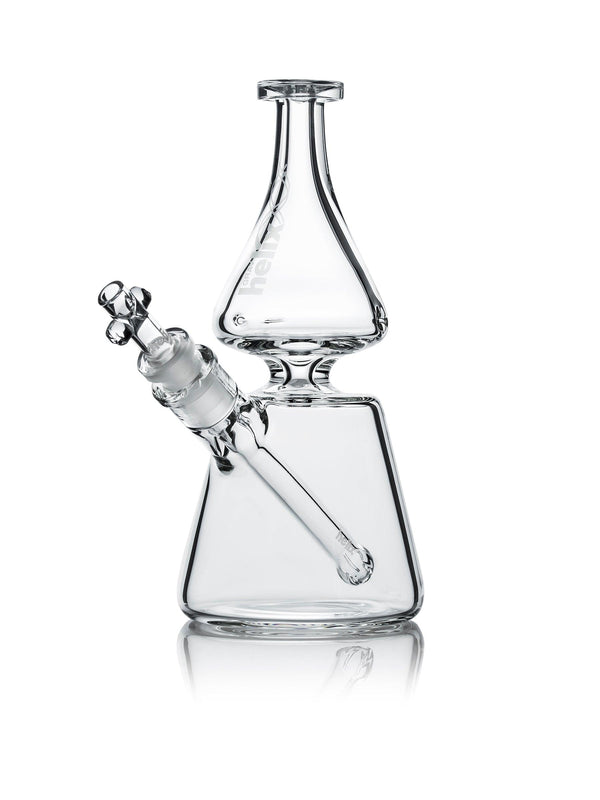 GRAV Helix clear beaker base water pipe bong with intricate glass design and sturdy beaker shape, ideal for smooth water filtration.